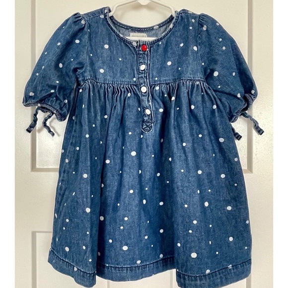 Gymboree Polka Dot Bubble Sleeve Denim Dress - 2T - Picture 1 of 4